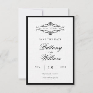 [GAZELLE] Elegant Black & White Monochrome Wedding Save The Date