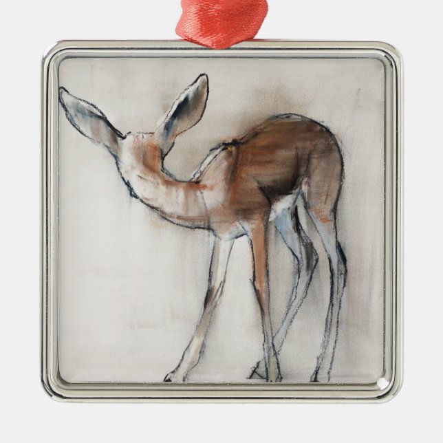 Gazelle Fawn Metal Tree Decoration (Front)