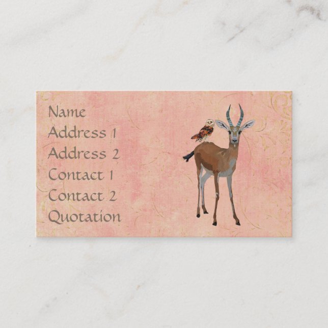 GAZELLE & OWL BLUSH Business Card (Front)
