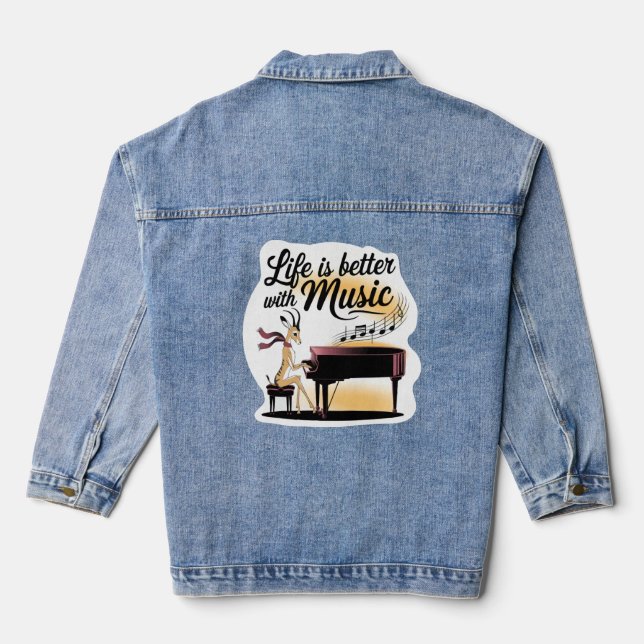 gazelle piano denim jacket (Back)