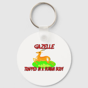 Gazelle trapped in a human body key ring