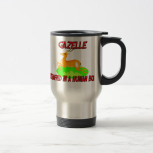 Gazelle trapped in a human body travel mug