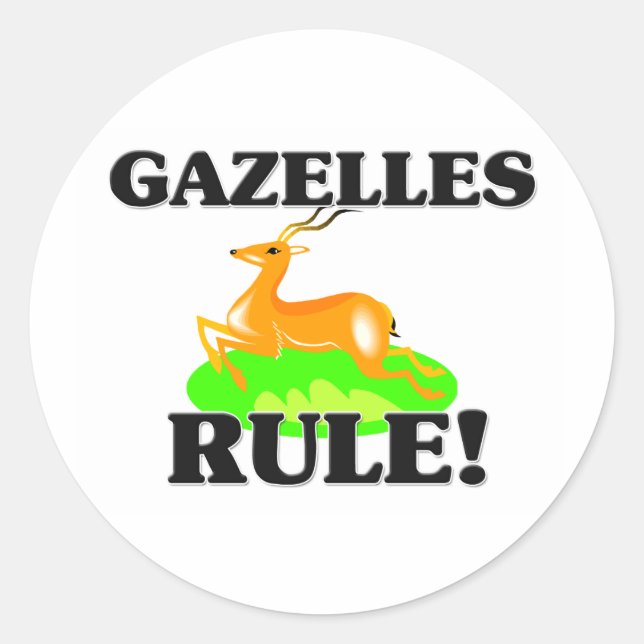 GAZELLES Rule! Classic Round Sticker (Front)