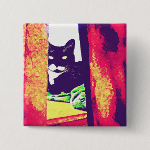 Gazing Lucy Painting 15 Cm Square Badge
