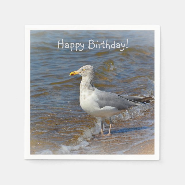 Gazing Seagull Napkin (Front)