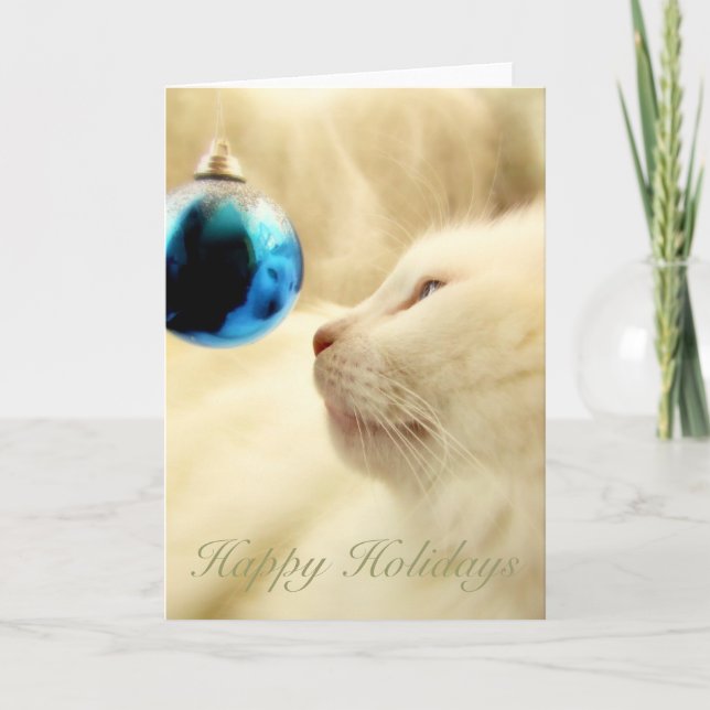 Gazing Upon A Blue Star Holiday Card (Front)