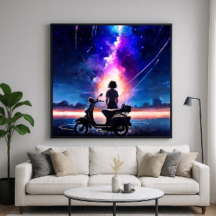 Gazing Upon the Heavens - Illustration Art Style Poster