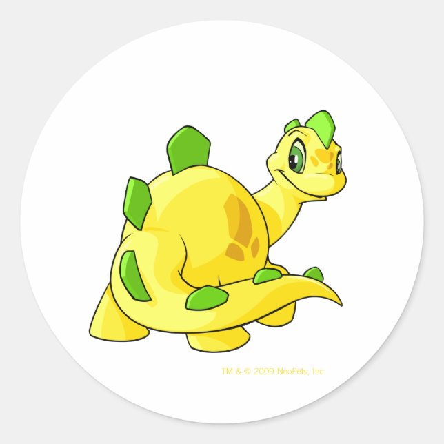 Gazing yellow Chomby Classic Round Sticker (Front)