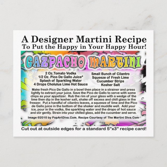 Gazpacho Martini Recipe Postcard (Front)