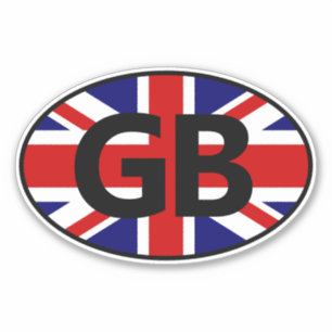 GB country code Union Jack flag oval vinyl