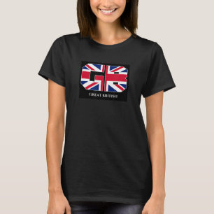 GB Great British with UK Flag Illustration Graphic T-Shirt
