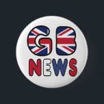 GB News 6 Cm Round Badge<br><div class="desc">GB News graphic shows the GB filled with a Union Jack with red,  white and blue lettering for the "News".  A British News station at last!</div>