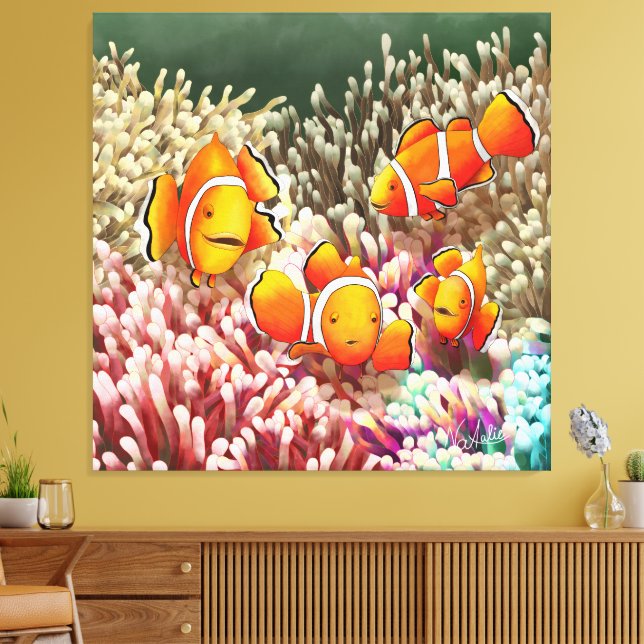 GB Print on canvas clown fish (Insitu(LivingRoom))