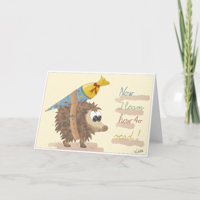 GB School enrollment card, lovingly hand-drawn boy Card (Front)