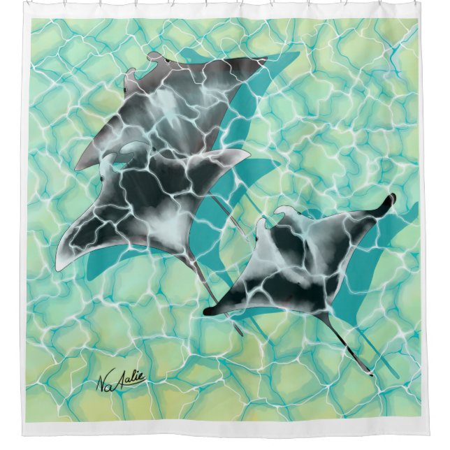 GB Shower Curtain Manta Ray (Front)