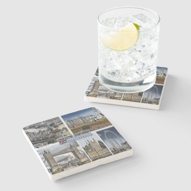 GB ^ United Kingdom - England -  London Stone Coaster (Side)