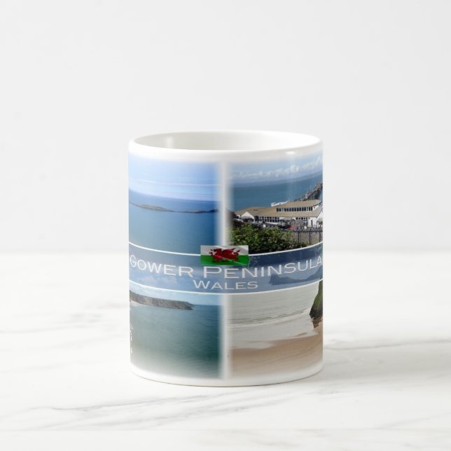 GB Wales - The Gower Peninsula Mumbles - Coffee Mug (Center)