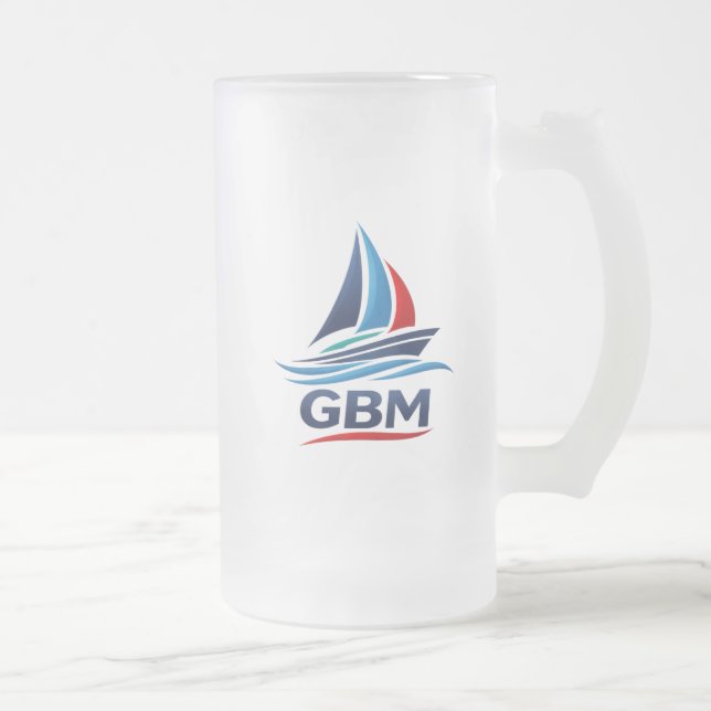 GBM Beer glass frosted  Frosted Glass Beer Mug (Right)