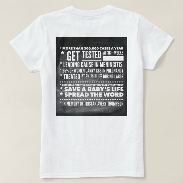 GBS awareness T-Shirt (Design Back)