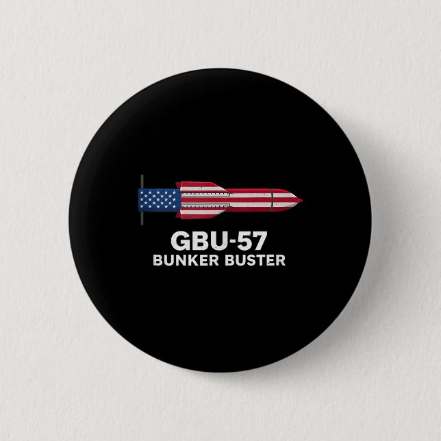 Gbu-57 Bunker Buster American Flag 4th Of July Tan 6 Cm Round Badge (Front)