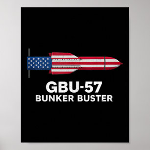 Gbu-57 Bunker Buster American Flag 4th Of July Tan Poster