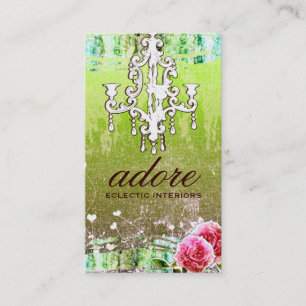 GC Adore Vintage Lime Gold Metallic Business Card