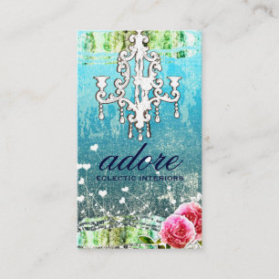 GC   Adore   Vintage Turquoise Gold Metallic Business Card