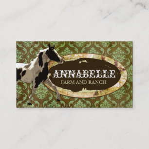 GC "AnnaBelles" Horse Ranch Green & Yellow Business Card