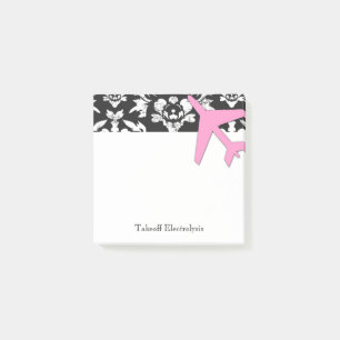 GC Aviation Takeoff Pink Damask POST IT© Post-it Notes