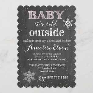 GC Baby It's Cold Outside Winter Birthday Invitation
