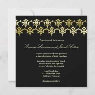 GC   Elegant Black Fleur Unity Wedding Invitation