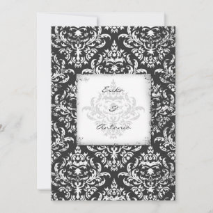 GC Erika Vintage Damask-Grey 5x7 Invitation