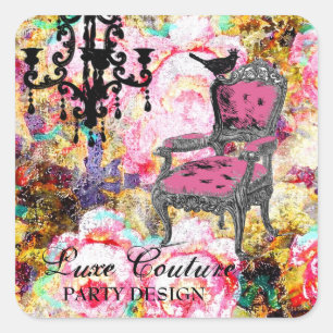 GC Fabulously French Shabby Rose Square Sticker