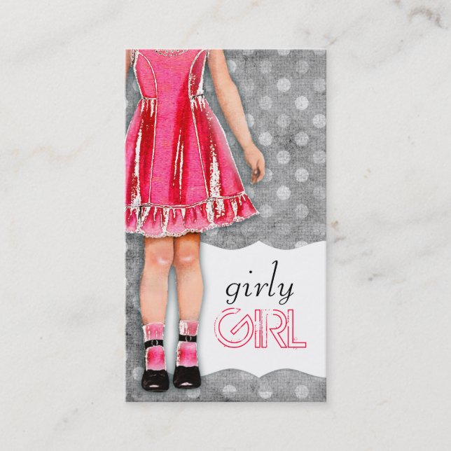 GC | Girly Girl Doll Hot Pink Business Card (Front)