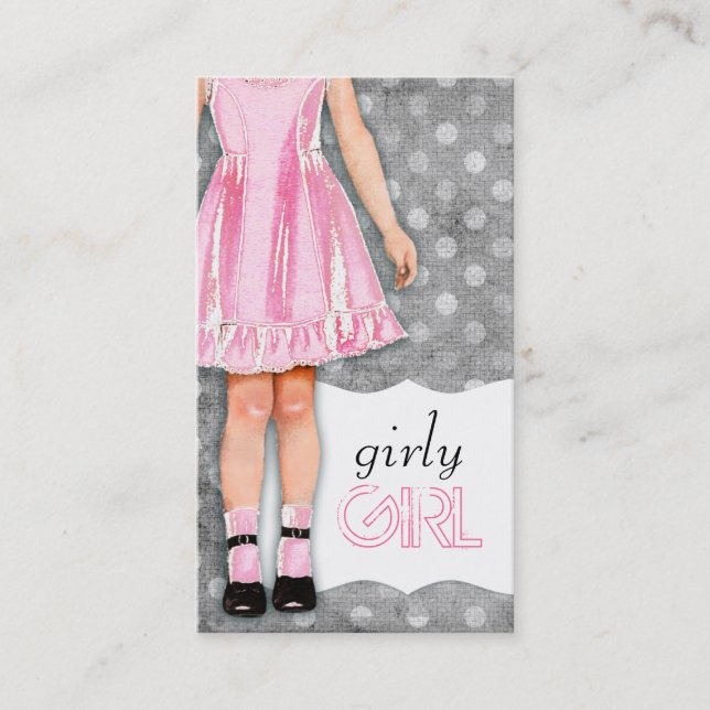 GC | Girly Girl Doll Pink Business Card (Front)