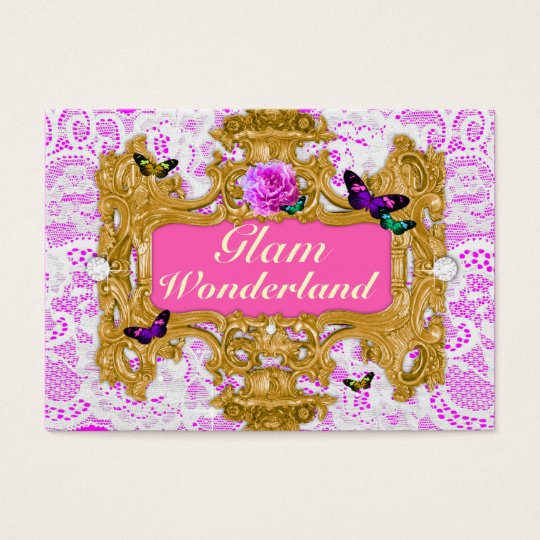 GC Glam Wonderland Gold Blue Tuft Business Card