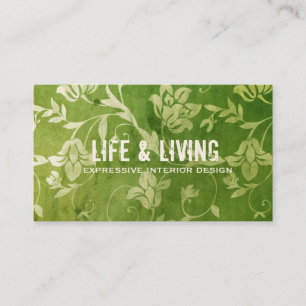 GC   Gorgeous Green Floral Business Card
