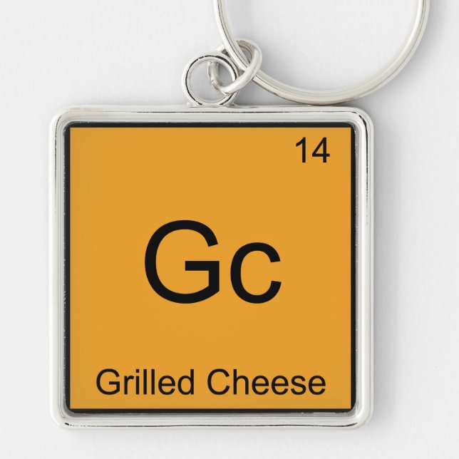 Gc - Grilled Cheese Funny Chemistry Element Symbol Key Ring (Front)