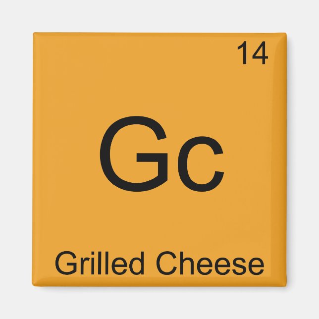 Gc - Grilled Cheese Funny Chemistry Element Symbol Magnet (Front)