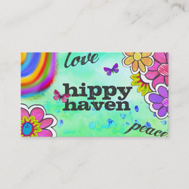 GC | Hippy Tie Dye Blue Business Card (Front)