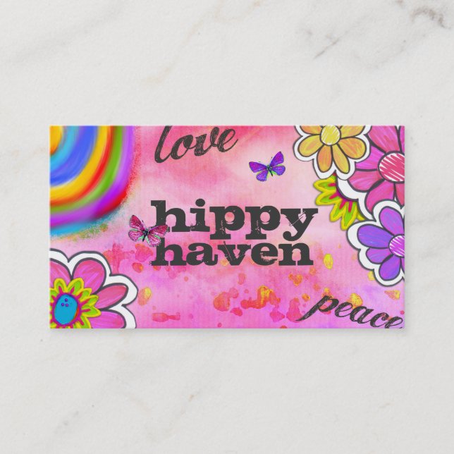 GC | Hippy Tie Dye Pink Business Card (Front)