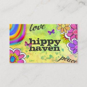 GC   Hippy Tie Dye Yellow Business Card