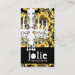 GC   Jolie Chandelier Bee Damask Business Card