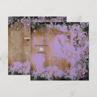 GC | Lusciously Rustic Purple Flower Metallic Invitation