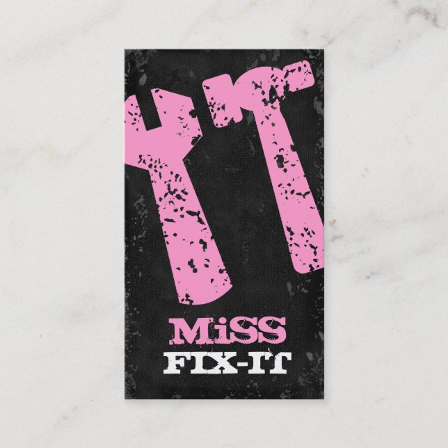 GC Miss Fix It Pink Concrete Business Card (Front)