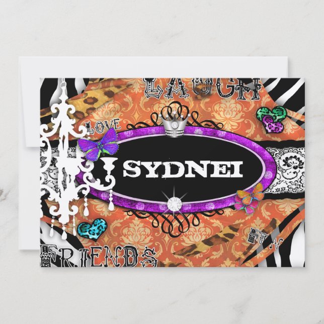 GC | Miss Fun n' Fancy Stuff Ultimate Metallic Invitation (Front)