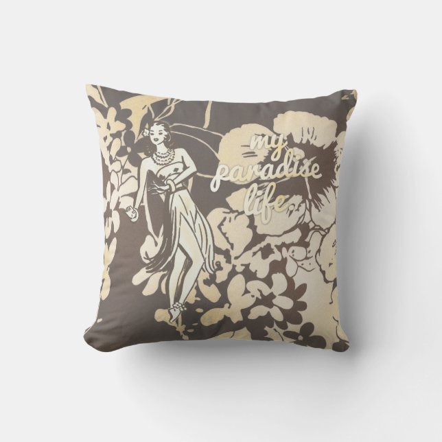 GC My Paradise Life Hawaiian Hula Pinup Cushion (Front)