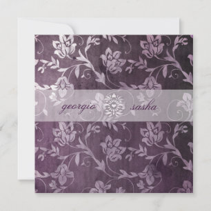 GC Passionately Purple Floral Vintage Invitation