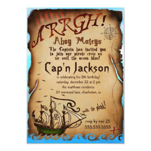 pirate party invitations announcements zazzle uk