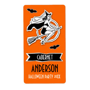 GC Retro Witch Wine Label